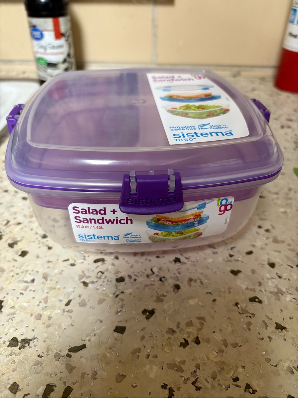 Sistema To Go Purple Salad + Sandwich Food Storage Container